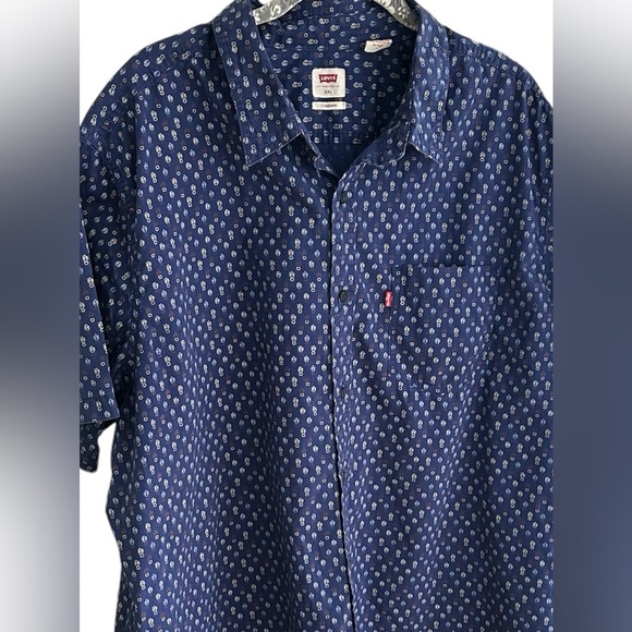 Levi Short Sleeve Button Down Men’s Shirt with Tiny Cactus Print Size XXL - Picture 3 of 7